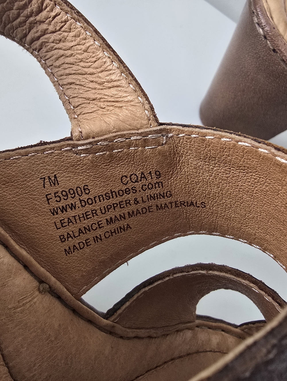 Born Warner Block Heel Strappy Brown Leather Sandals 7M Boho Summer - Picture 7 of 11